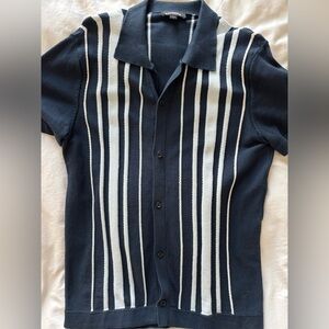 Men’s Blue Striped Polo - Medium from Express